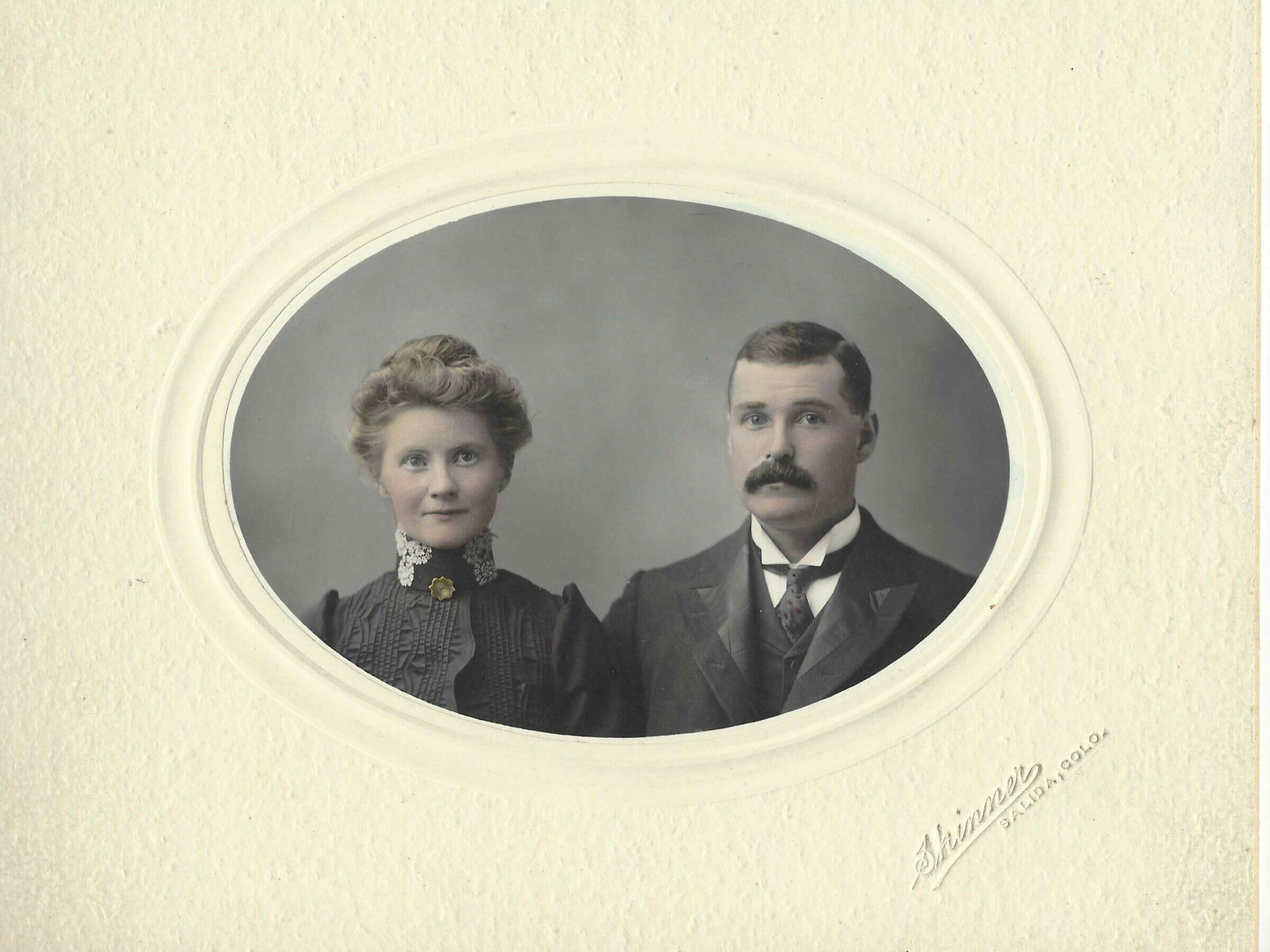 Frank and Gertrude Gimlett wedding photo Aug 1897 library’s collection