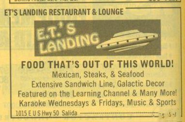 E.T.’s Landing restaurant USWest directory 2001