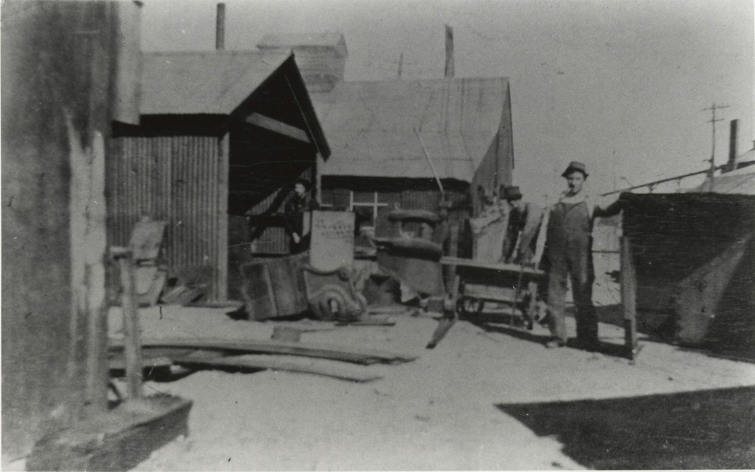 ca. 1909 – A. B. Stein went to work at the Salida smelter as a boiler maker’s helper. Over his left shoulder can be seen two chimneys of the blast furnaces. The camera view was looking to the west.