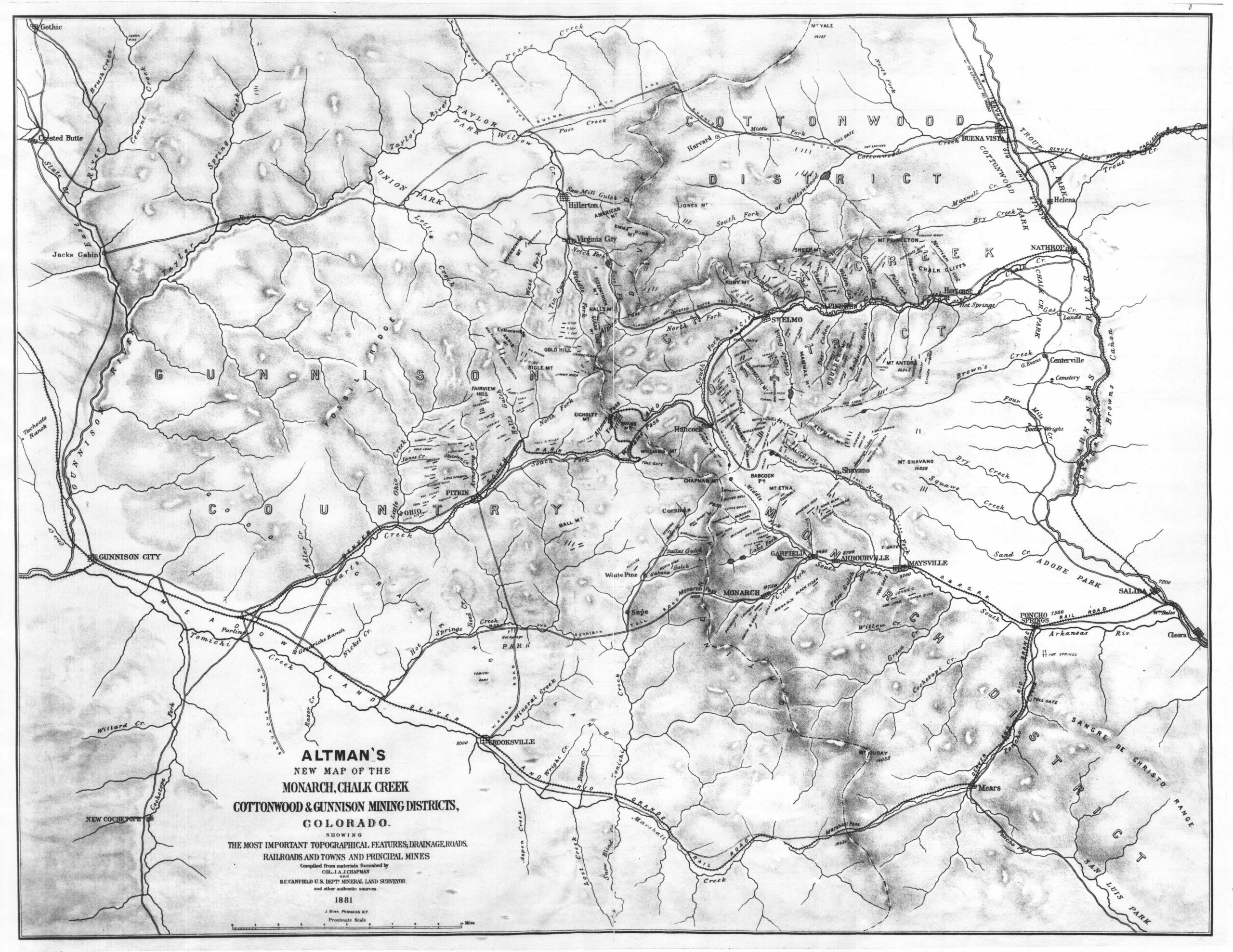 Altmans 1881 Mining Map