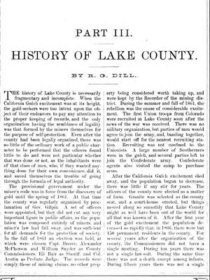 See The History of Lake County at Hathitrust